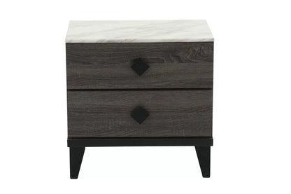 The Mercer Brown Faux Leather Twin Bed Frame, Nightstand & Chest – 3 Piece - view 15