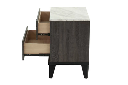 The Mercer Brown Faux Leather Queen Bed Frame, Nightstand & Chest – 3 Piece - view 15