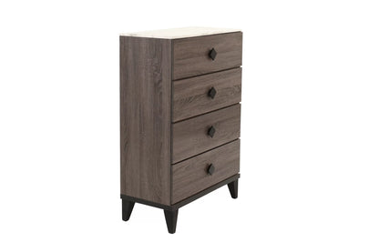 The Mercer Brown Faux Leather Queen Bed Frame, Nightstand & Chest – 3 Piece - view 28