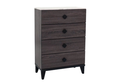 The Mercer Brown Faux Leather Twin Bed Frame, Nightstand & Chest – 3 Piece - view 17