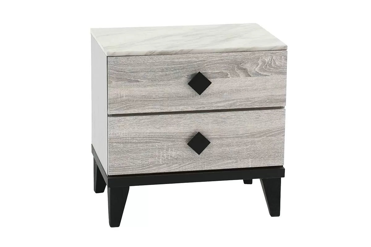 The Stanton Gray Velvet Twin Bed Frame, Nightstand & Chest – 3 Piece - view 3