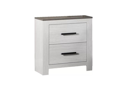 2-Drawer Nightstand – White Modern Farmhouse Design | F5521