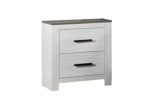 2-Drawer Nightstand – White Modern Farmhouse Design | F5521