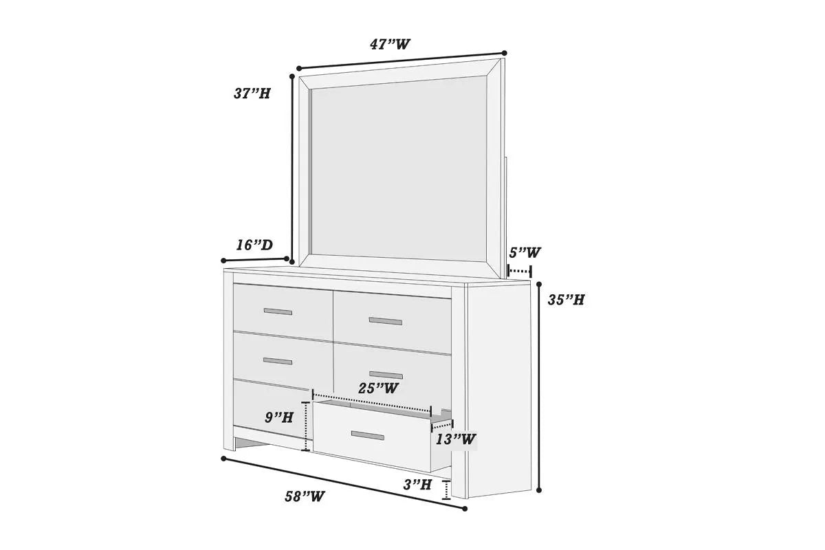 Bedroom Mirror – White Modern Farmhouse Design | F5522