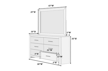 5-Piece Eastern King Bedroom Set – Bed, Dresser, Mirror, Chest & Nightstand | White Modern Farmhouse