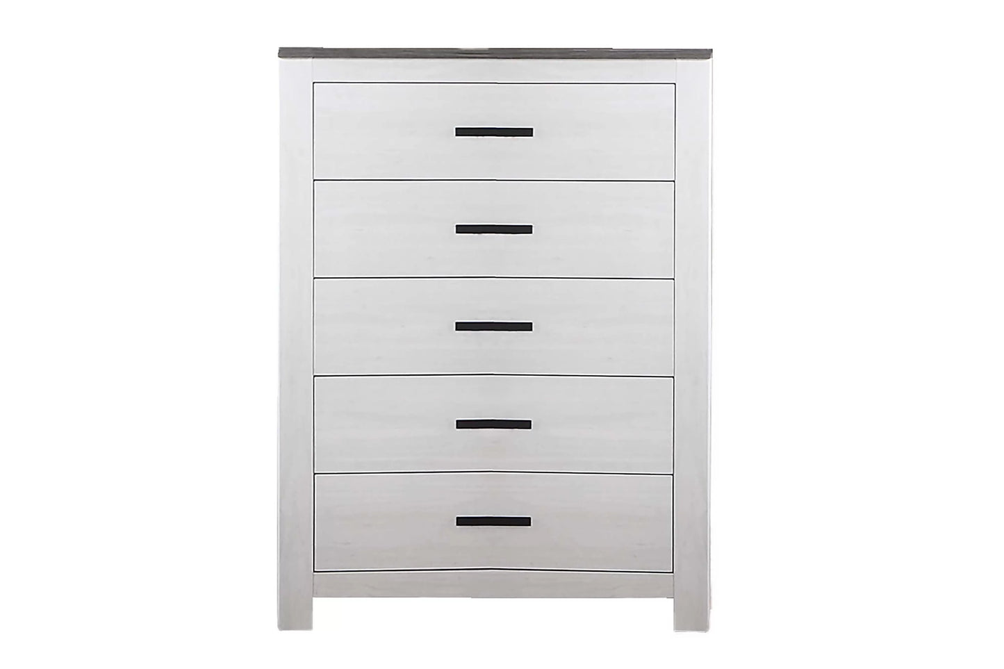 5-Drawer Chest – White Modern Farmhouse Design with Gray Top | F5524