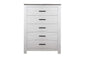 5-Drawer Chest – White Modern Farmhouse Design with Gray Top | F5524