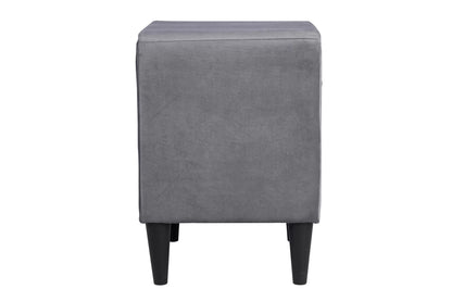 The Winslow Gray Velvet Nightstand - view 7