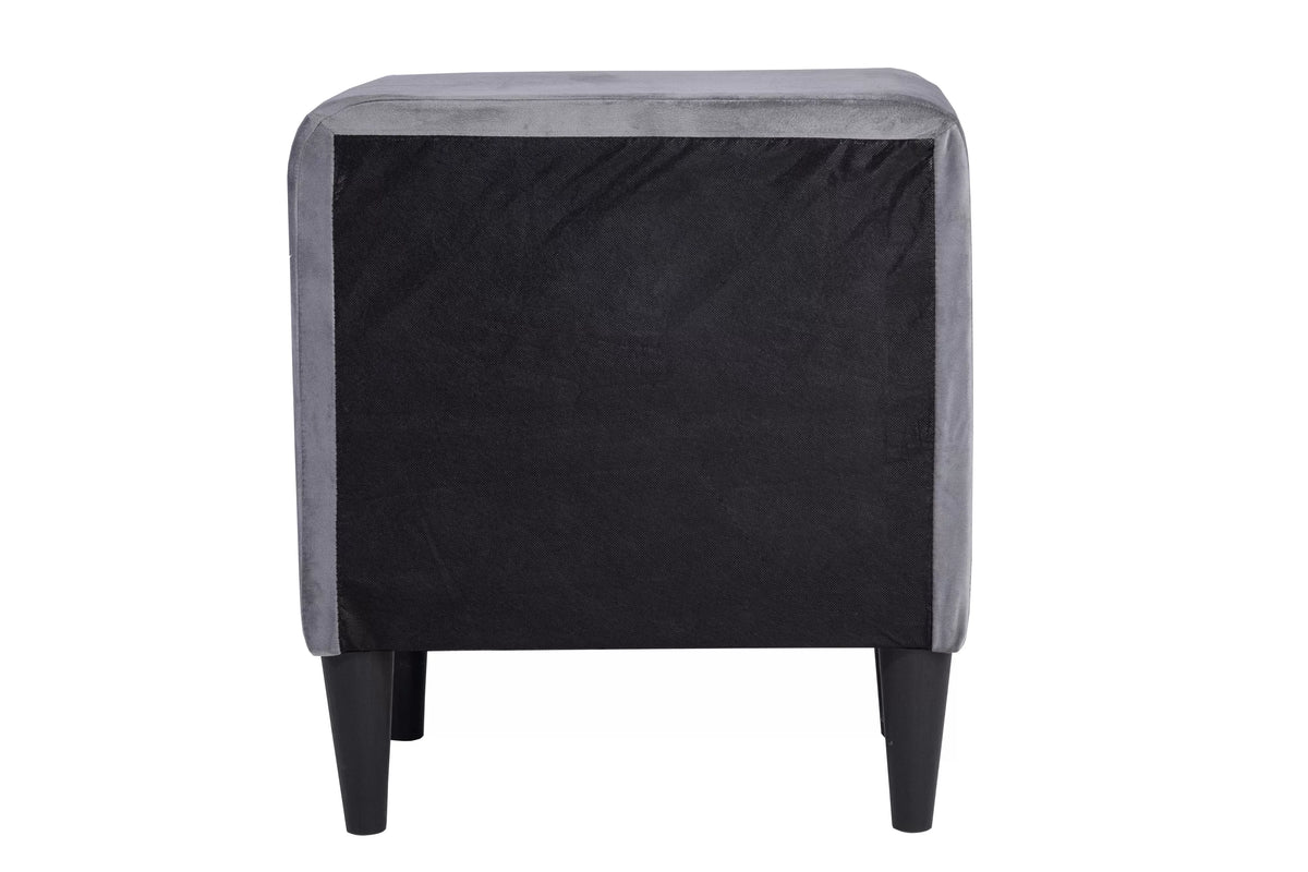 The Winslow Gray Velvet Nightstand - view 9