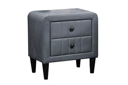 The Winslow Gray Velvet Nightstand - view 1