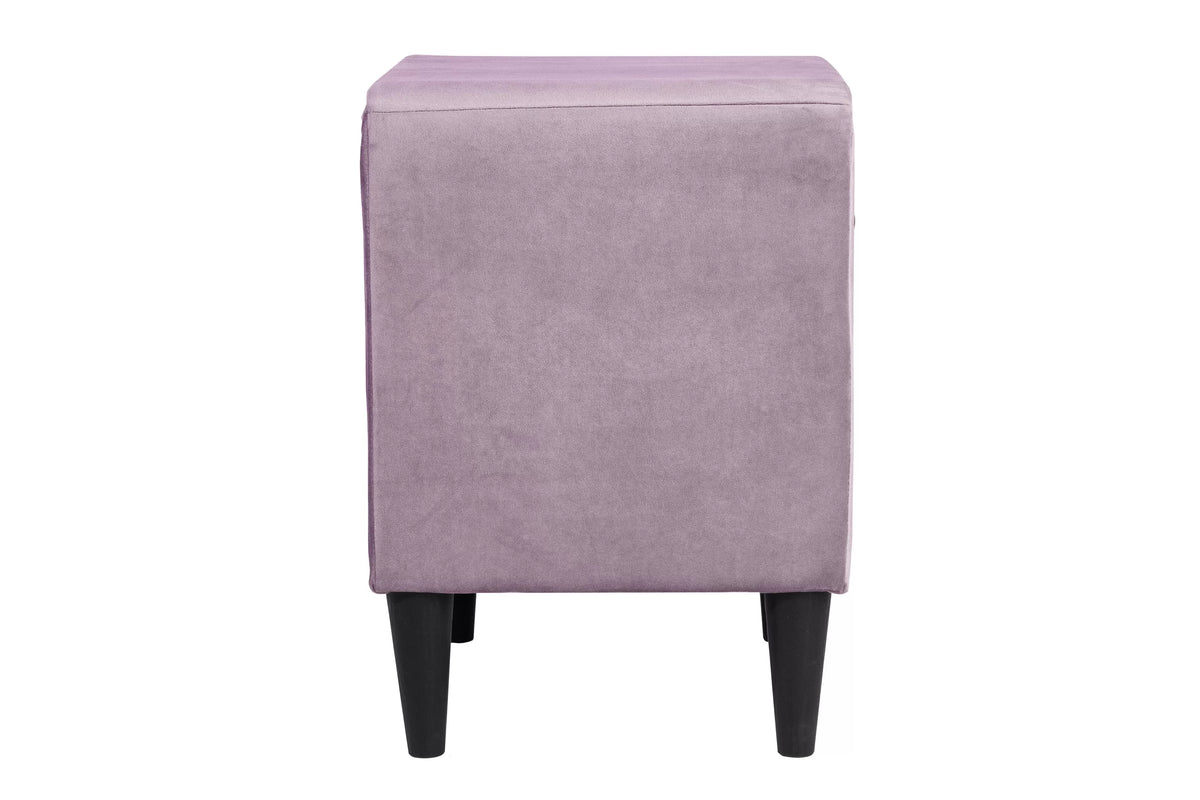 The Winslow Light Pink Velvet Diamond-Tufted Twin Bed Set – Bed & Nightstand - view 14