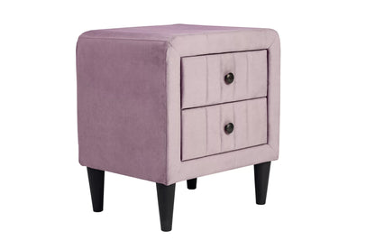 The Winslow Light Pink Velvet Diamond-Tufted Twin Bed Set – Bed & Nightstand - view 15
