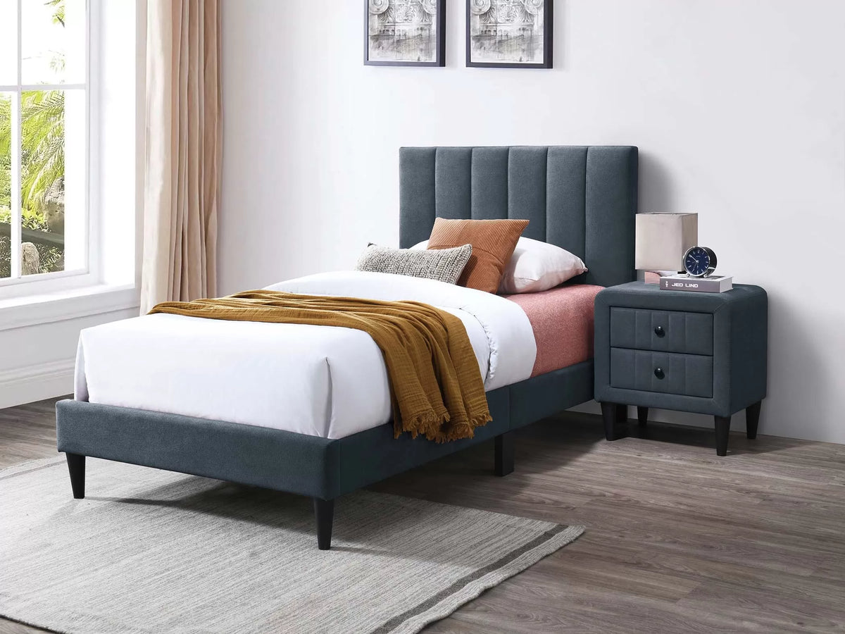 The Calloway Charcoal Linen Nightstand - view 2