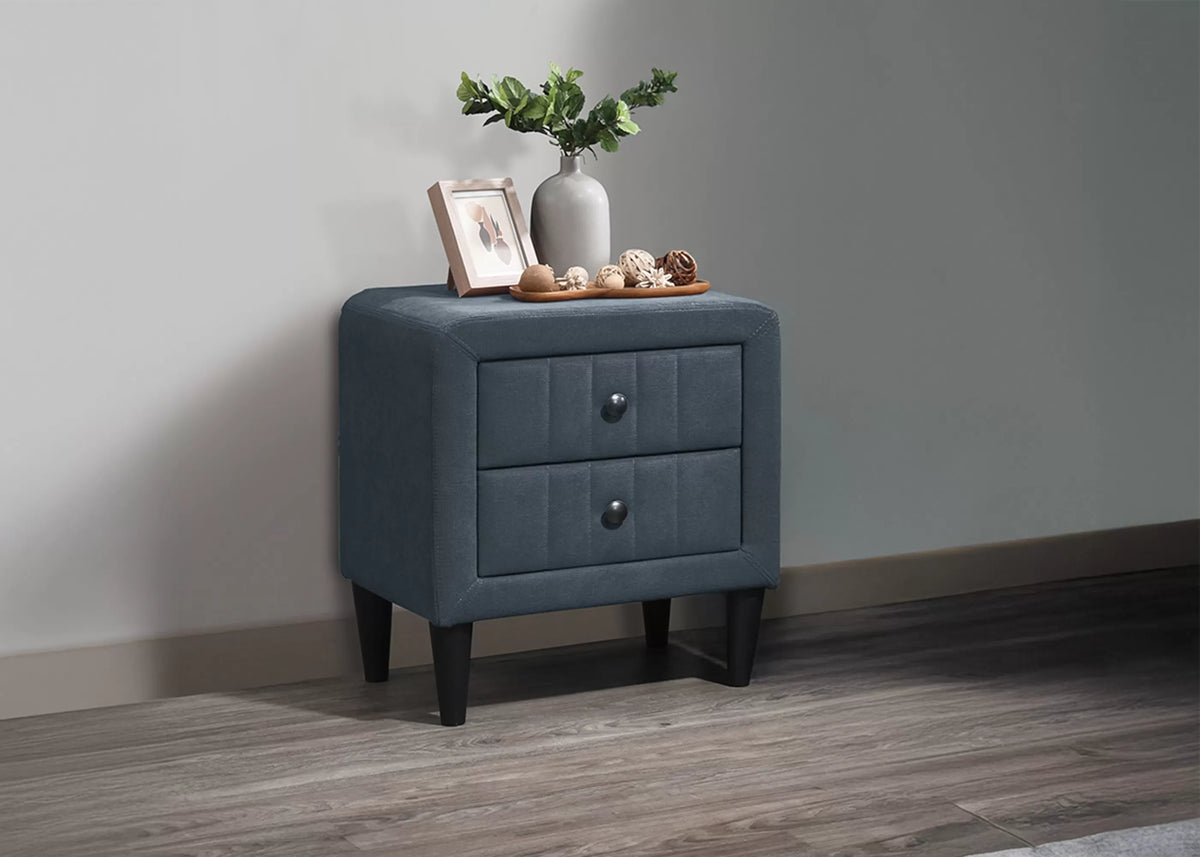 The Calloway Charcoal Linen Nightstand - view 5