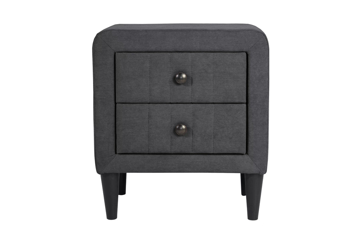 The Calloway Charcoal Linen Twin Bed Frame & Nightstand – 2 Piece - view 14