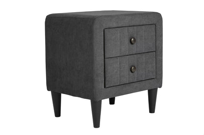 The Delaney Charcoal Linen Full Bed Frame & Nightstand – 2 Piece - view 9