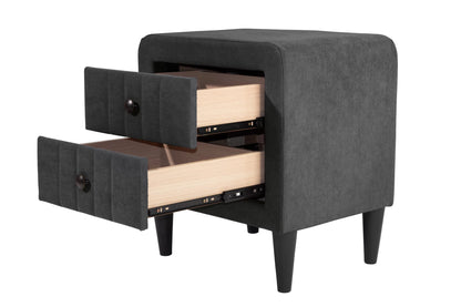 The Calloway Charcoal Linen Nightstand - view 10