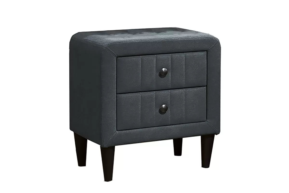 The Delaney Charcoal Linen Twin Bed Frame & Nightstand – 2 Piece - view 10