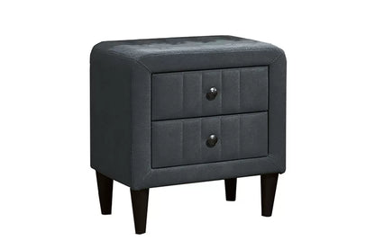 The Delaney Charcoal Linen Full Bed Frame & Nightstand – 2 Piece - view 2