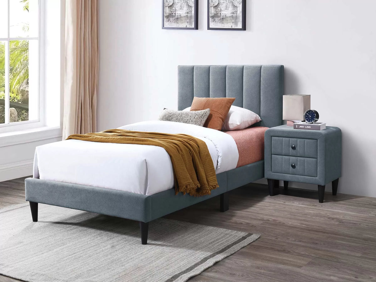 The Calloway Gray Linen Nightstand - view 2