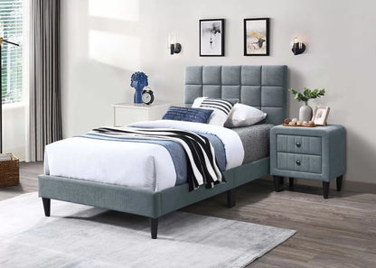 The Calloway Gray Linen Full Bed Frame & Nightstand – 2 Piece - view 4