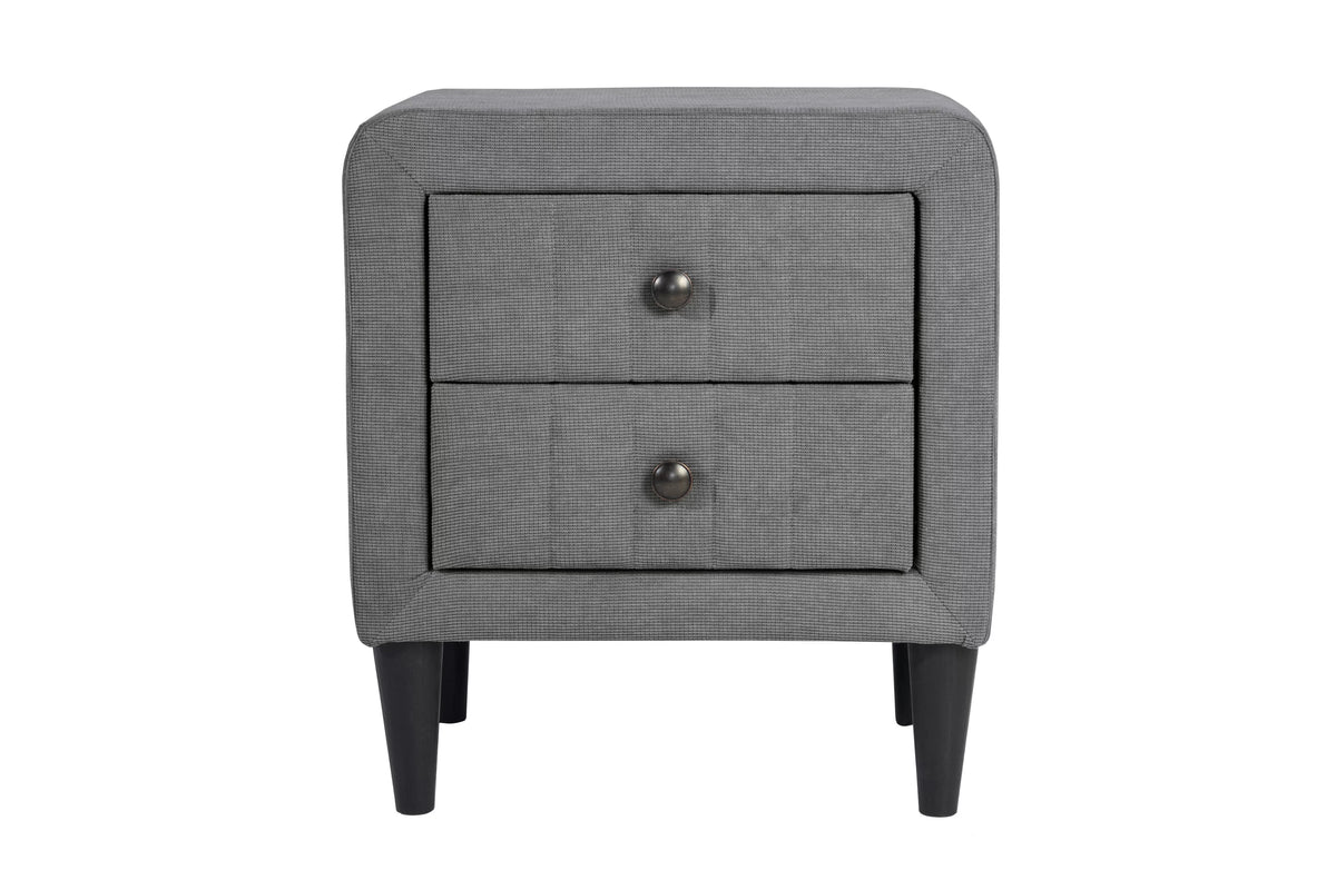 The Delaney Gray Linen Full Bed Frame & Nightstand – 2 Piece - view 6