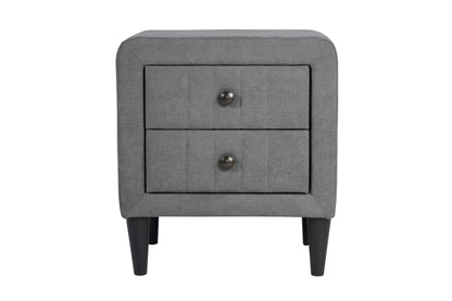 The Delaney Gray Linen Full Bed Frame & Nightstand – 2 Piece - view 6