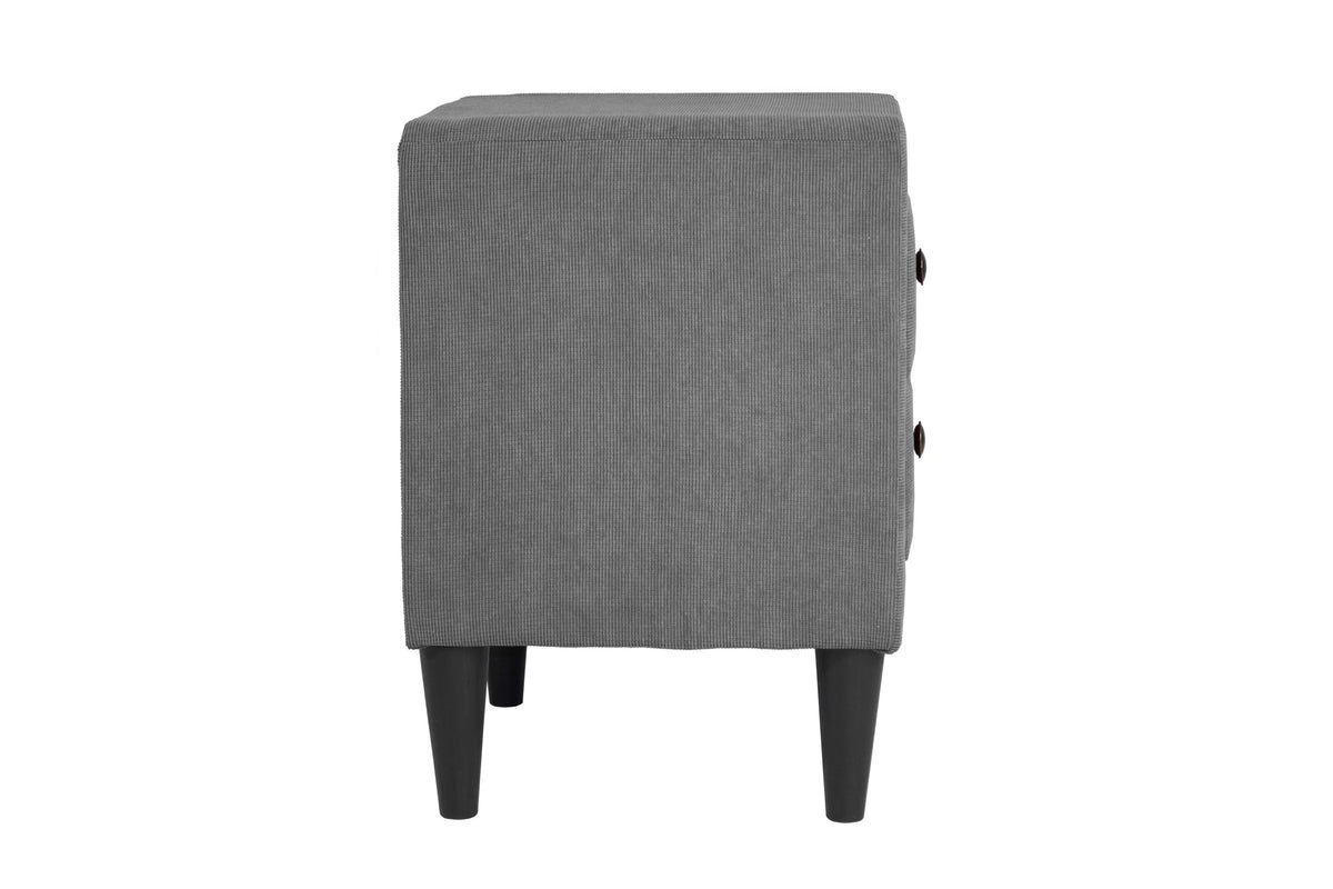 The Calloway Gray Linen Full Bed Frame & Nightstand – 2 Piece - view 6