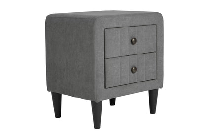 The Delaney Gray Linen Full Bed Frame & Nightstand – 2 Piece - view 8