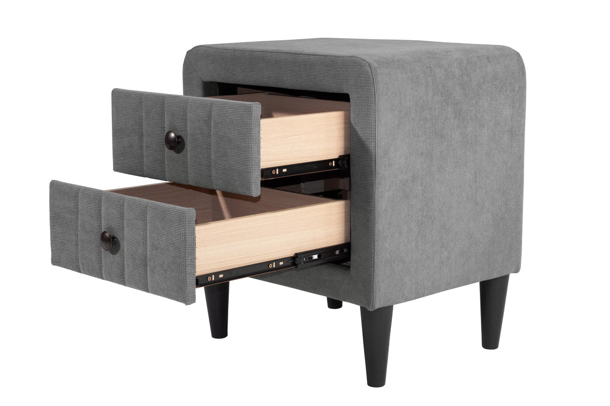 The Calloway Gray Linen Nightstand - view 8