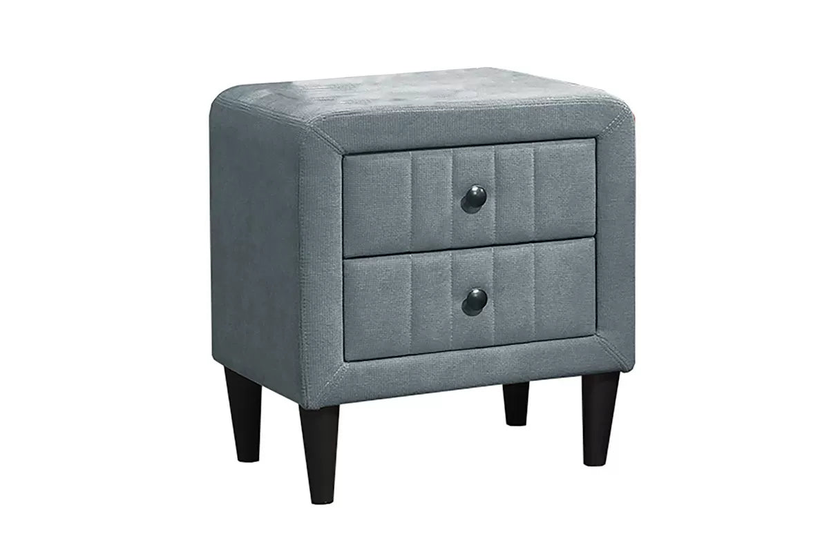 The Delaney Gray Linen Twin Bed Frame & Nightstand – 2 Piece - view 10