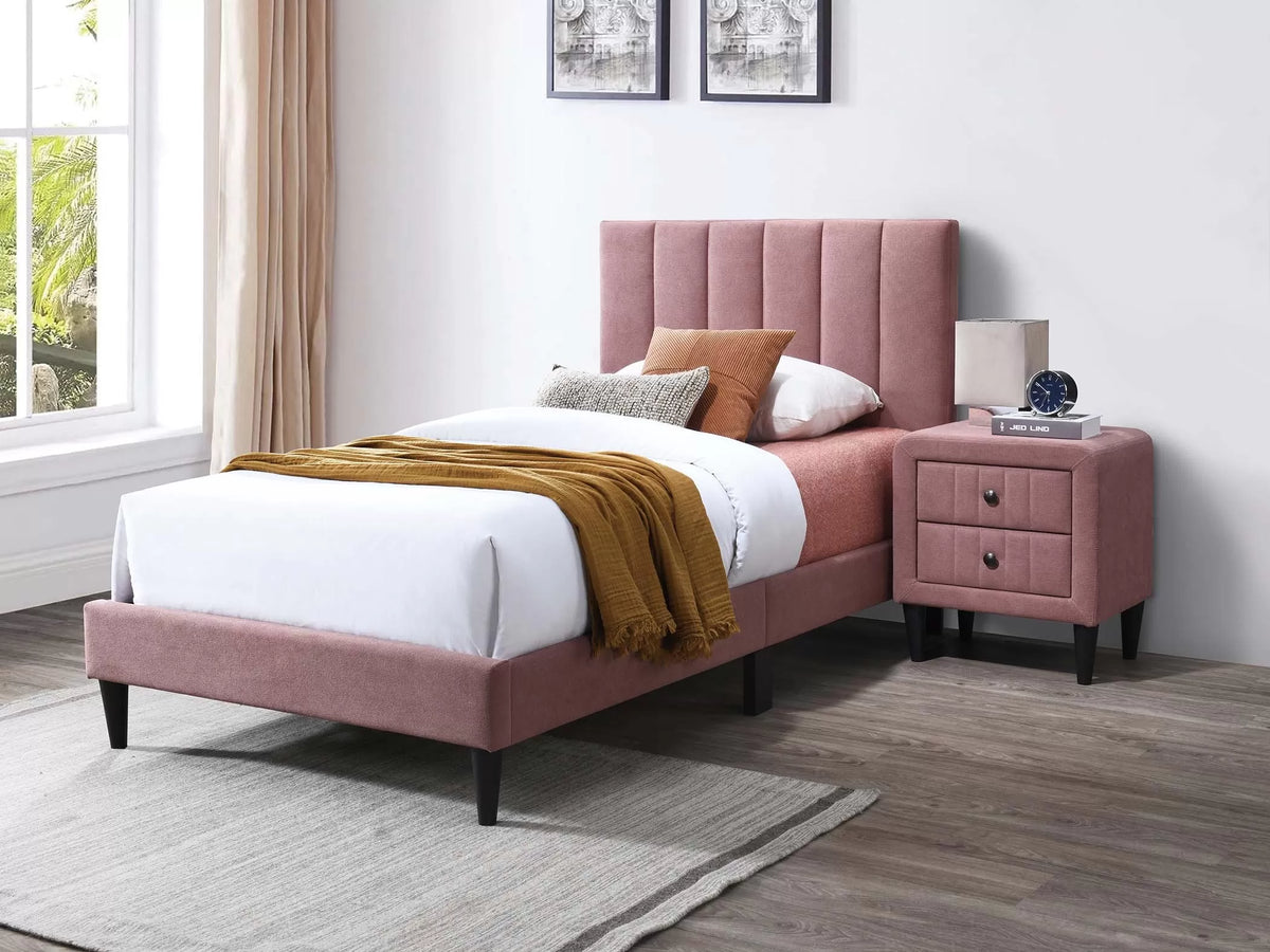 The Calloway Pink Linen Nightstand - view 2