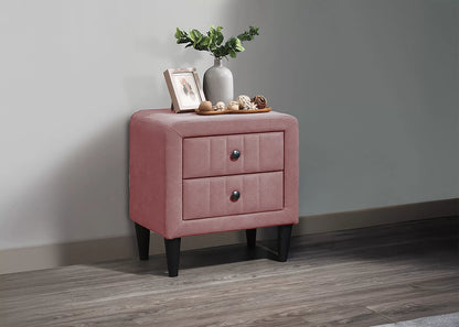 The Delaney Pink Linen Full Bed Frame & Nightstand – 2 Piece - view 13