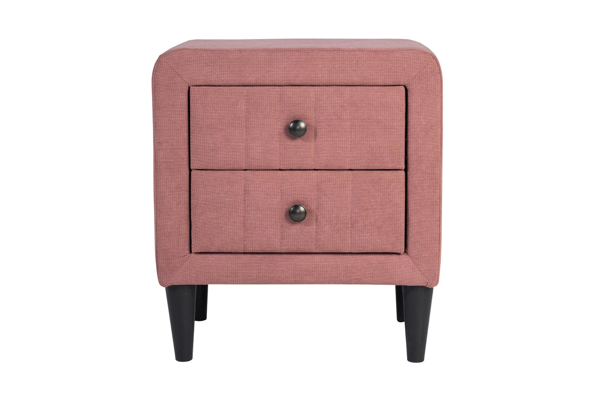 The Delaney Pink Linen Full Bed Frame & Nightstand – 2 Piece - view 14