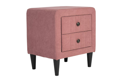 The Delaney Pink Linen Twin Bed Frame & Nightstand – 2 Piece - view 17