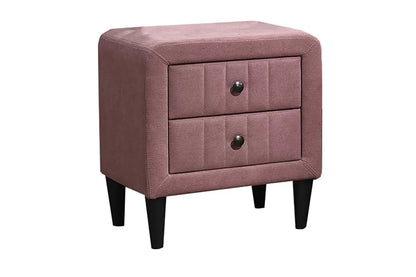The Delaney Pink Linen Full Bed Frame & Nightstand – 2 Piece - view 9
