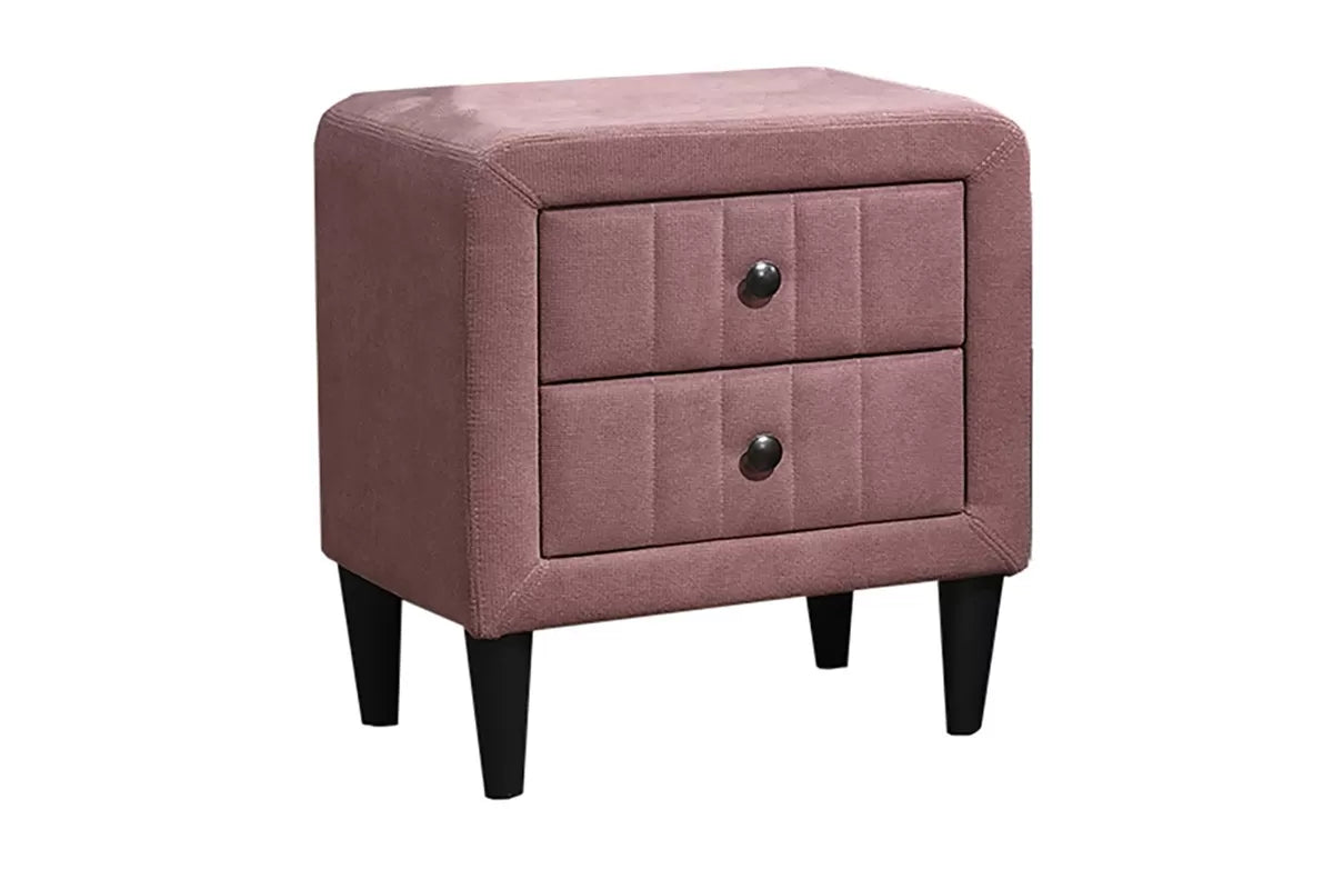 The Calloway Pink Linen Twin Bed Frame & Nightstand – 2 Piece - view 9