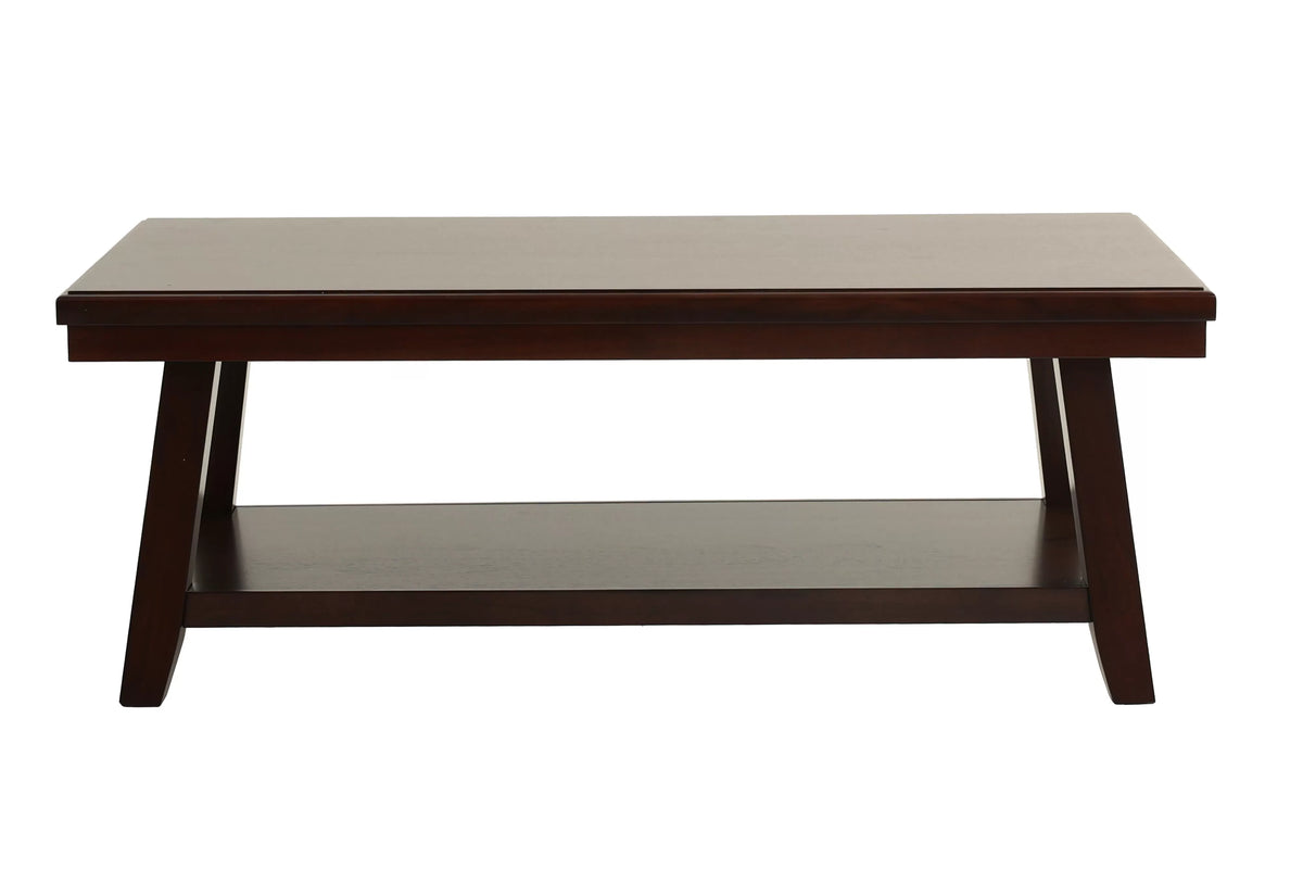 Dark Wood Coffee Table with Lower Shelf - view 3