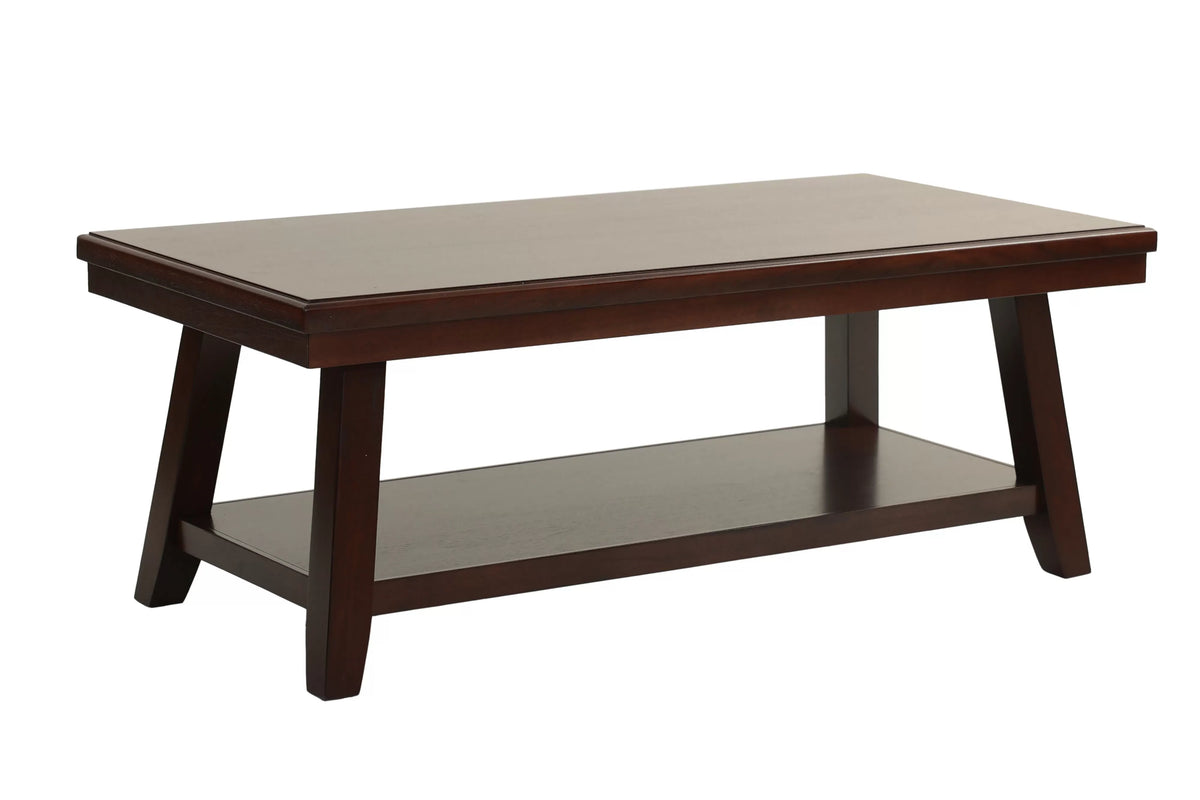 Dark Wood Coffee Table with Lower Shelf - view 4