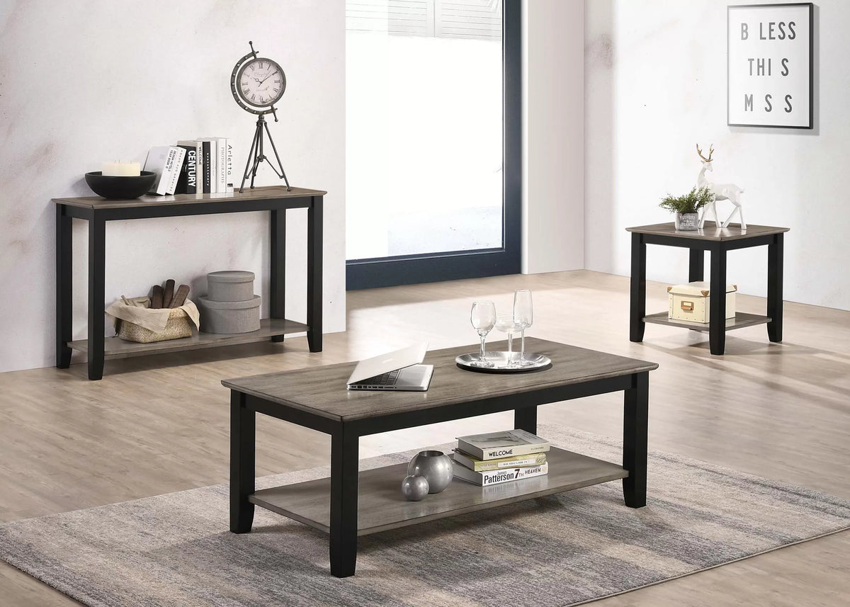Wooden Top Coffee Table with Lower Shelf - view 2