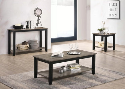 Wooden Top Coffee Table with Lower Shelf - view 2