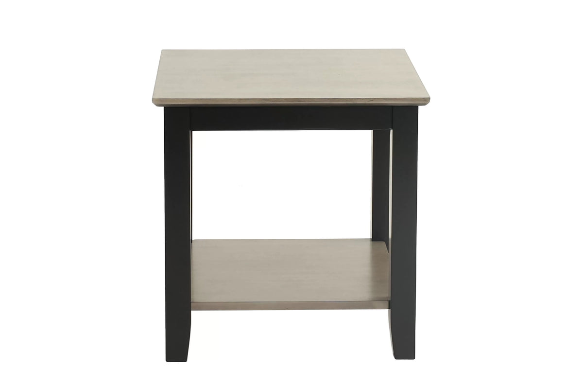 Wooden Top End Table with Lower Shelf - view 3