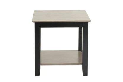 Wooden Top End Table with Lower Shelf - view 3