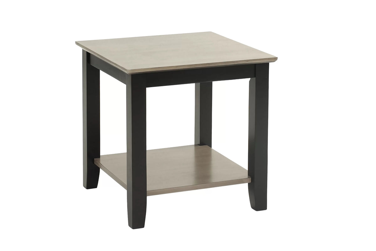 Wooden Top End Table with Lower Shelf - view 4