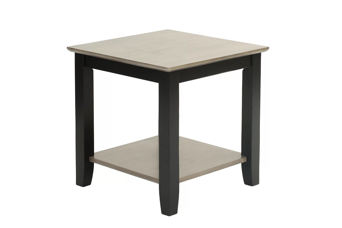 Wooden Top End Table with Lower Shelf - view 5