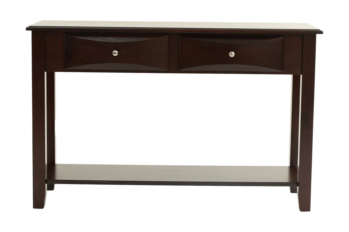 Wooden Top Console Table with Drawers and Shelf - view 3