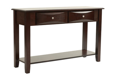 Wooden Top Console Table with Drawers and Shelf - view 4