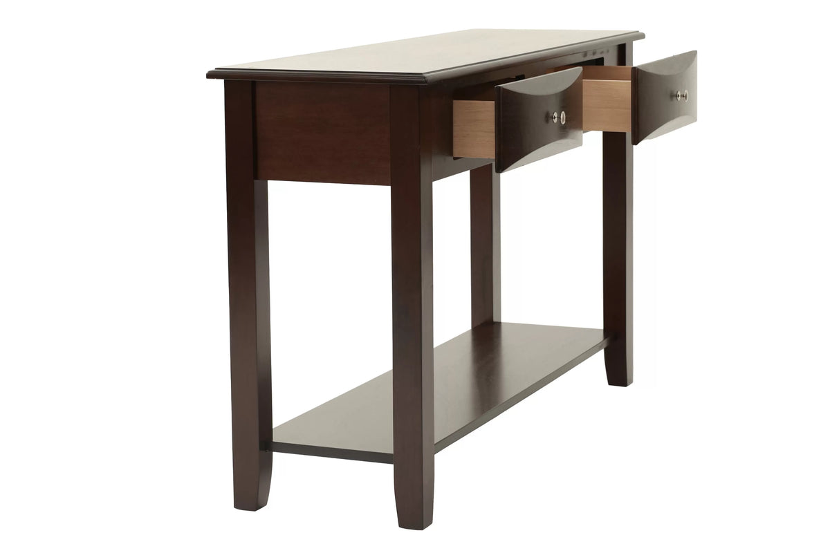 Wooden Top Console Table with Drawers and Shelf - view 7