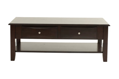 Wooden Top Coffee Table with Drawers and Shelf - view 3