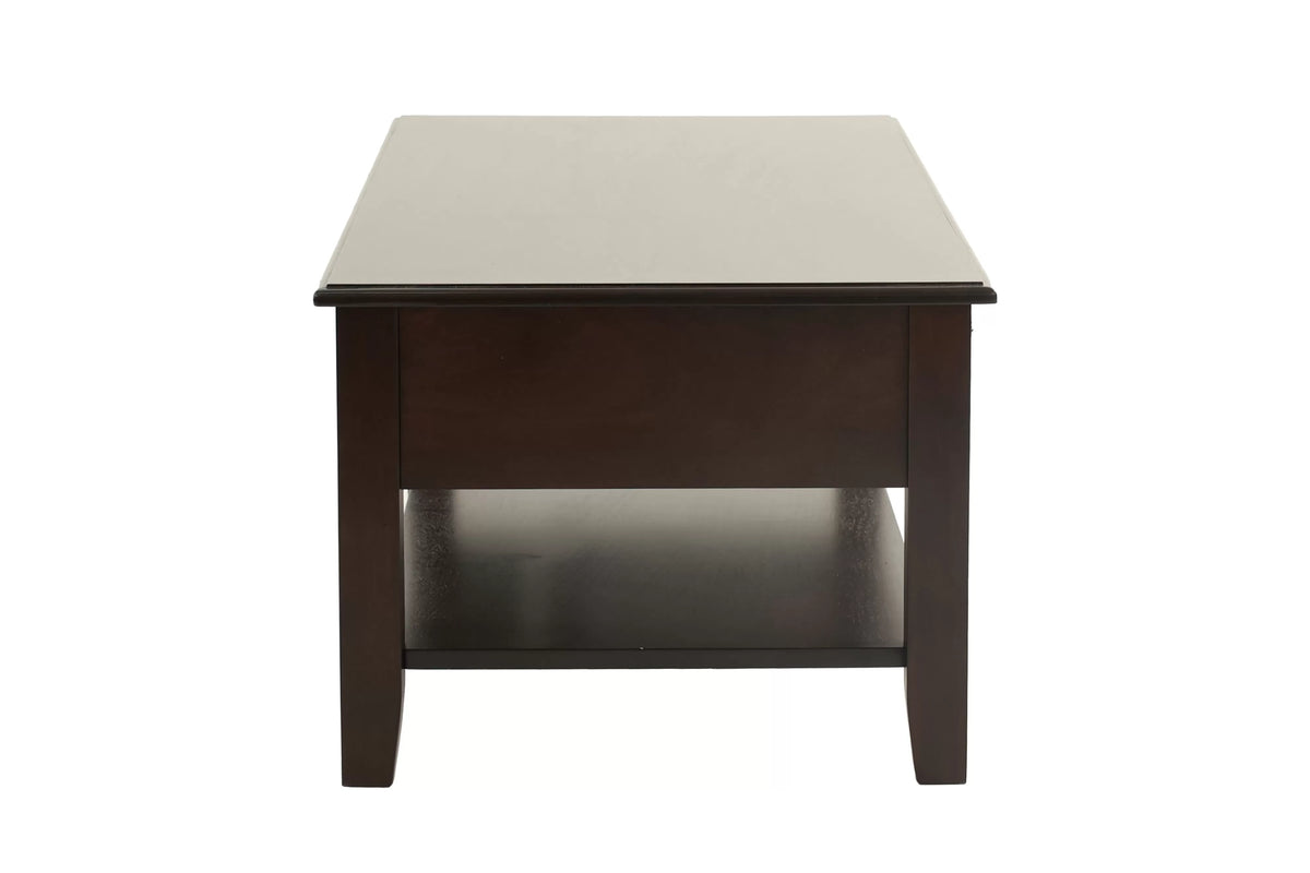 Wooden Top Coffee Table with Drawers and Shelf - view 5